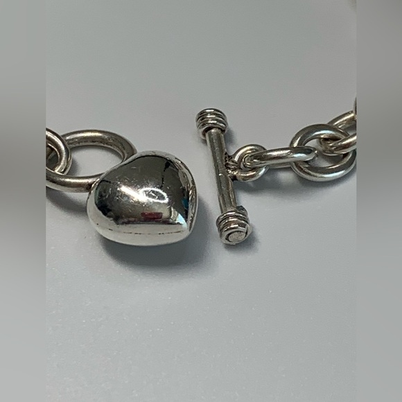 Silpada Rare Sterling Silver Puffy Heart Toggle Clasp Bracelet - Picture 8 of 15